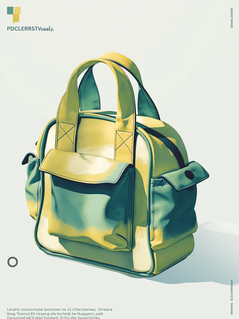 Illustration eines weichen, skulpturalen Weekender-Reisetasche